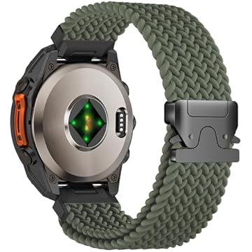 Laband Pulseira de relógio QuickFit trançada elástica de 20 mm compatível com Garmin Fenix 8 de 43 mm/7S/7S Pro/6S Pro/6S/5S/5S Plus/Epix Pro de 42 mm, pulseira de nylon elástica com fivela de
