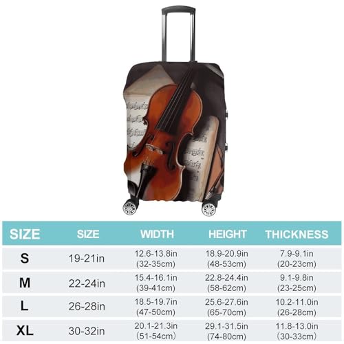 Carry on Luggage Cover Violin Sheet Music Suitcase Covers for Luggages Tsa Approved Travel Luggage Sleeve Protector Elastic Suitcase Protector Anti-Scratch Washable Fits 19-30 Inch Case -S2