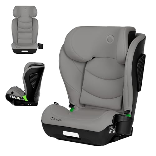 LIONELO NEAL I-SIZE Kindersitz, Gruppe 2 3, von 100-150 cm Von ca. 3 bis 12 Jahren Befestigung ISOFIX oder ohne Gurte Verstellbare Kopfstütze Seitenschutz Armlehnen Standard R129