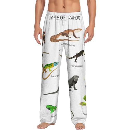 Pantalon de pyjama en flanelle pour homme à imprimé lézard
