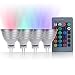 ChiChinLighting 4-Pack Color Changing Lights Mr16 Base 12 volt, 4 Color Changing led bulb controlled by one wireless controller, Great Remote control lights and RGB led bulbs