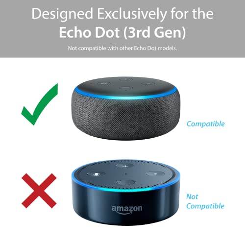 totalmount support mural pour echo dot 3. gen. noir