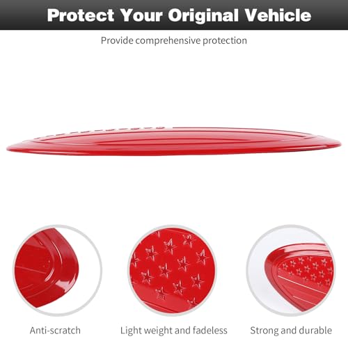 Image of CheroCar for F150 Emblem Cover Trim,Logo Back Badge Decoration Cover Trim Compatible with Ford F150 F-150,Red
