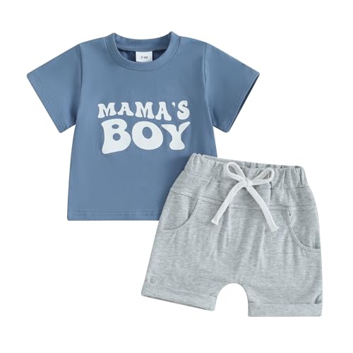 Image of Kupretty Baby Boy Clothes Toddler Summer Outfit Short Sleeve T-Shirt Tee Tops Joggers Casual Shorts 2Pcs Clothing Set