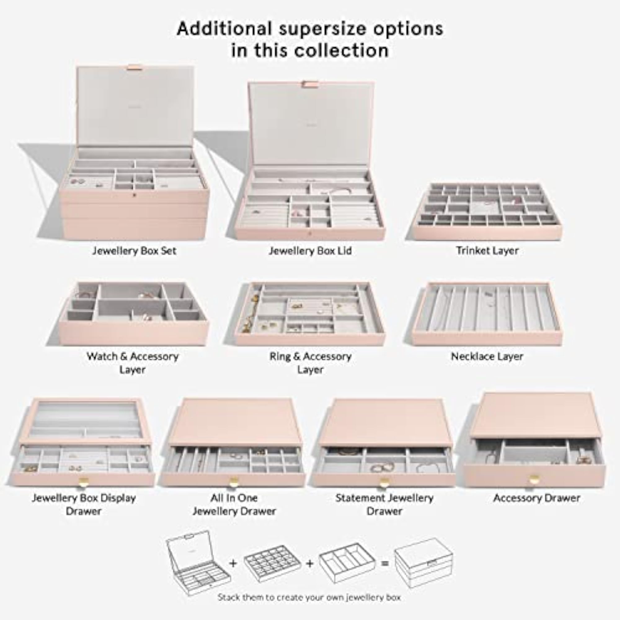 Supersize Blush Pink 41 Section Jewelry Box