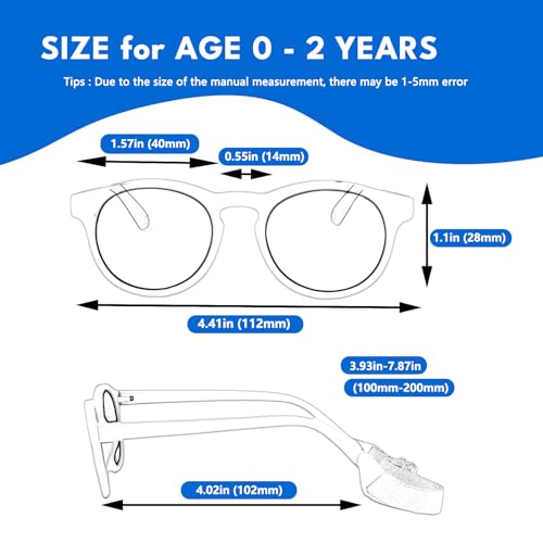 Image of 2 Pack Toddler Sunglasses Polarized with Strap for 0-24 Months /2-4 Years Kids, Girls Boys Baby Glasses UV Protection