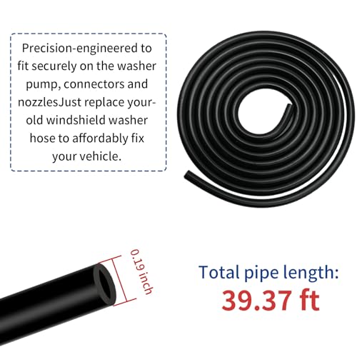 Vkinman 2pcs Front Windshield Washer Nozzles, Windshield Washer Nozzle Kit, Fluid Hose and Windshield Washer Nozzles Wiper Spray Replacement for Most Cars - Thumbnail 6