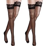 Zuverlässig und sicher: Diese transparenten Oberschenkelstrümpfe aus schwarzer Spitze sind aus hochwertigem Modalmaterial, geruchlos und ungiftig; Sie sind besonders strapazierfähig und brechen nicht so leicht, sodass Sie die richtige Menge an Wärme und Lockerheit haben, ein schickes Kleidungsaccessoire in der Garderobe