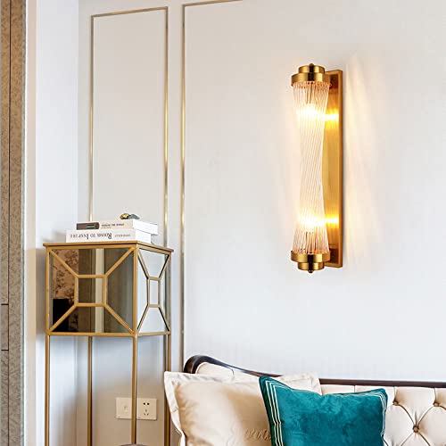Luces de montaje en pared con pantalla de cristal traslúcido y soporte metálico pulido 5