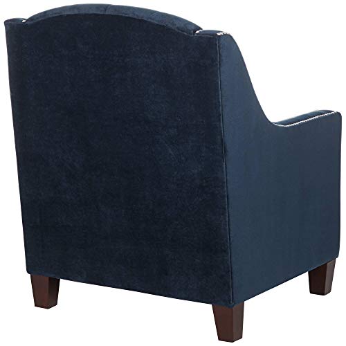 55 Downing Street Tivoli Bella Ink Blue Velvet Tufted Armchair #TOP4