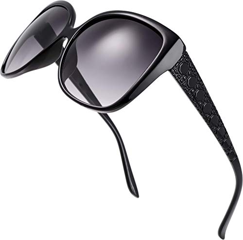 The Fresh Women's Oversized Square Jackie O Cat Eye Hybrid Butterfly Fashion Sunglasses - Exquisite Packaging (719202 New Black, Gradient Grey) #TOP4