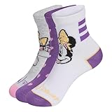 adidas Girl's DISNEY MINNIE MOUSE SOCKS, white/active purple/light grey heather, 4-5 Years