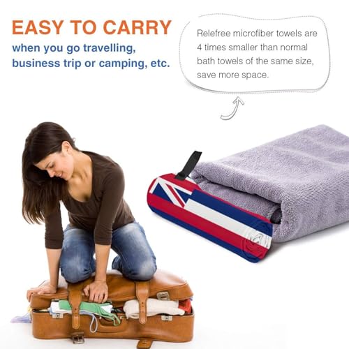 Toalla de baño con bandera de Hawái para camping, gimnasio y spa 6