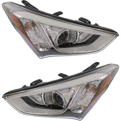 KarParts360 For 2013 2014 2015 2016 Hyundai Santa FE Headlight Driver and Passenger Side Pair DOT Certified Bulbs Included HY2502169 HY2503169 | 92101-4Z010, 92102-4Z010 ;SPORT