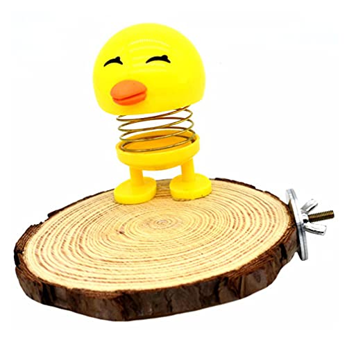 POPETPOP Wiggles Toys Bird Perch Platform Round Wooden Bird Cage Platform Stand Natural Parrot Rest Rack Playground with Toy for Canary Parakeet Cockatiel Budgie Lovebirds Parakeet Bird Cage