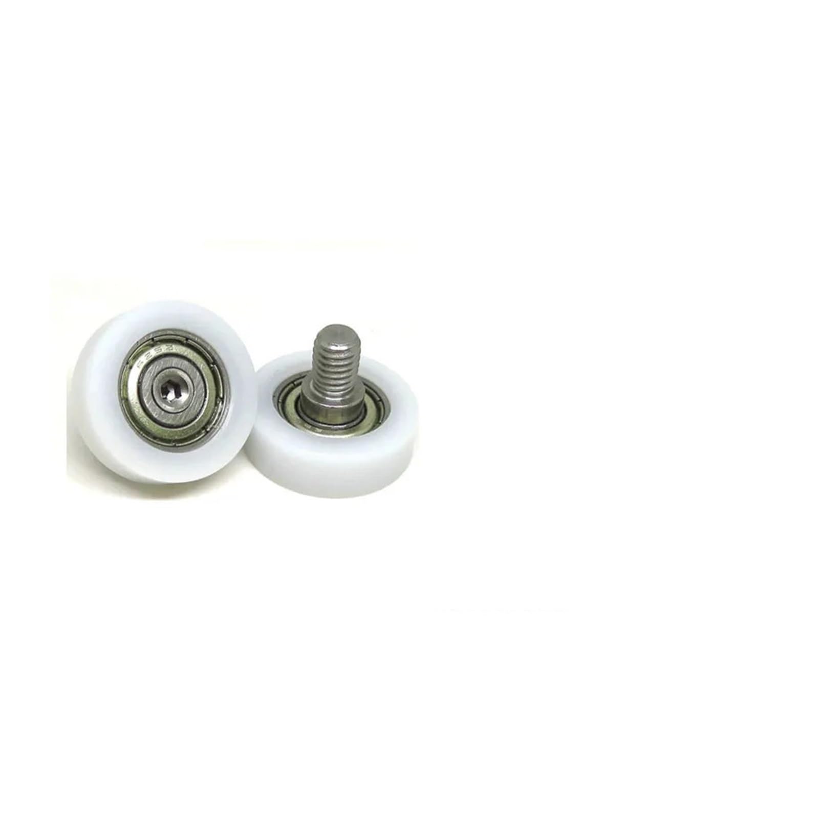 HCVYQMMJ 5 Pieces 24mm OD POM Coated Bearings with M6 Screws BS62624-8C9L10M6 M6x24x8 Plastic Pulleys with Rod Bolts(OD22 x W7 x M6)