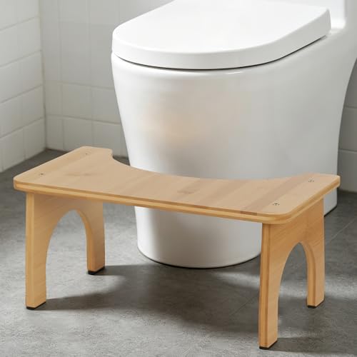 BSEYES Toilettenhocker aus Bambusholz, Kackhocker für Erwachsene Kinder, Squatty Potty, WC Hocker Erwachsene