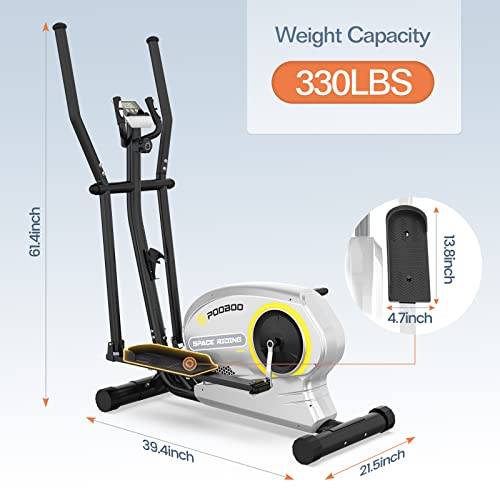 pooboo Elliptical Trainers Magnetic Elliptical Machines for Home Use 350lbs Capacity (Gray)