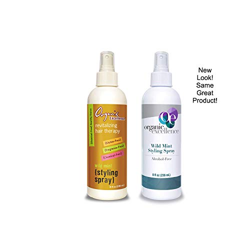 Organic Excellence Wild Mint Hair Styling Spray - 8 Oz. Bottle - Revitalizing Hair Therapy, For All Hair Types, Alcohol-Free #TOP3