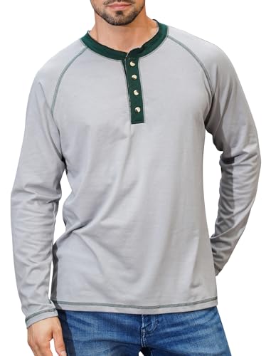 Chemise Henley homme OMEWEE : pull confortable et boutonné contre le froid