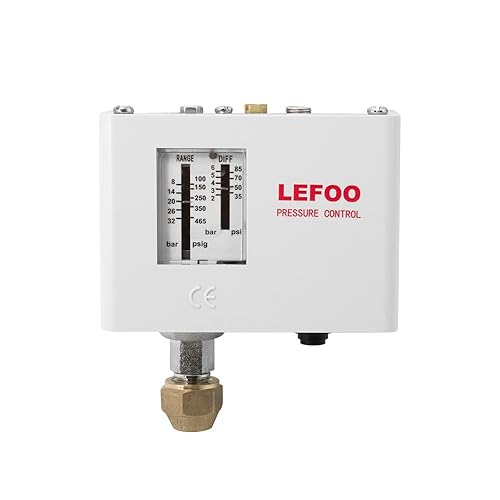 LEFOO LF5532 Control de presión de HVAC de aceite ajustableInterruptor de presión de caldera de vaporRefrigeración simpleBomba de agua de aire