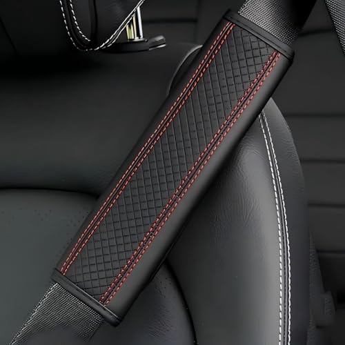 Ybbpazd 2 Piezas Protector Cinturon Coche para Mercedes Benz Classe CLA AMG CLA 45 C117 AMG CLA 45 X117 2000 2024, Proteger La Ropa, Cuero Hombreras Comodidad, para Adultos y Niños, Accesorios Coche