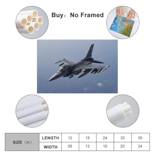 Poster F16 avion de combat déco pour chambre 40x60cm