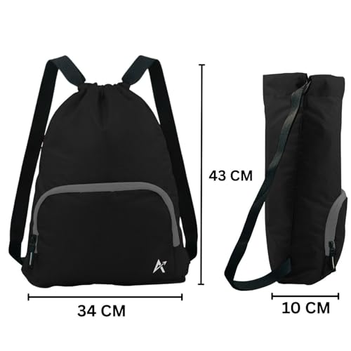 Image of Tukzer 15L Drawstring Daypack,Tablet sleeve, Gym bag Rucksack Backpack With Zip Pocket, Sports Shoe Bag, Shoulder Strap Breathable Mini Travel Backpacks For Men and Women, Aliens 34 X 43 X 10 CM-Black