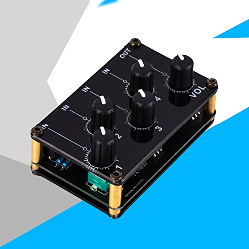 MEYZJRC Table de Mixage Stéréo Mini Mélangeur Audio 4 Canaux Console Compacte Fonctionnement sans Alimentation avec Boîtier Résistant Adapté à – vue 5