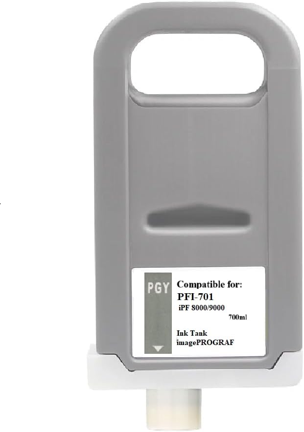 Vivid Colors VC PFI-701 Photo Gray Ink Cartridge for Canon PFI-701PGY (700ml, Photo Gray) for Canon imagePROGRAF 8000 9000 8000s 9000s Printer.