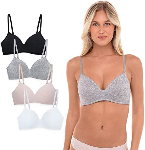 René Rofé Lingerie Women's 4 Pack Soft Foam Wireless Soft T Shirt Bra (Basic 4 Pack, 36B)