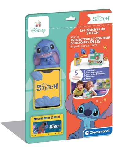 Clementoni | Les Histoires de Stitch – Recharge pour Projecteur & Conteur d’Histoires Plus | Figurine Mémoire | 5 Disquettes Murales | 5 Histoires...