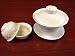 Sp_ Chinese Traditional Gaiwan Teacup (Milk White Gaiwan/150ml and Two White Dragon Teacups)