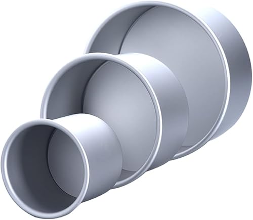 Juego de 3 moldes redondos altos de 4 pulgadas de profundidad, incluye moldes de aluminio anodizado de 4 pulgadas, 6 pulgadas y 8 pulgadas con parte