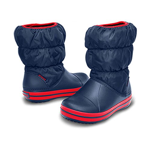 Crocs Winter Puff Boot Kids, Unisex - Kinder Schneestiefel, Blau (Navy/Red), 22/23 EU