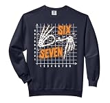 Six Seven Coordinate (6,7) Funny Skeleton Hands Sign 67 Meme Comfort Colors Adult Sweatshirt
