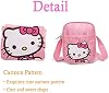 Bolso Mini Cute para Niñas, Bandolera de Lona Rosa con Gato 8