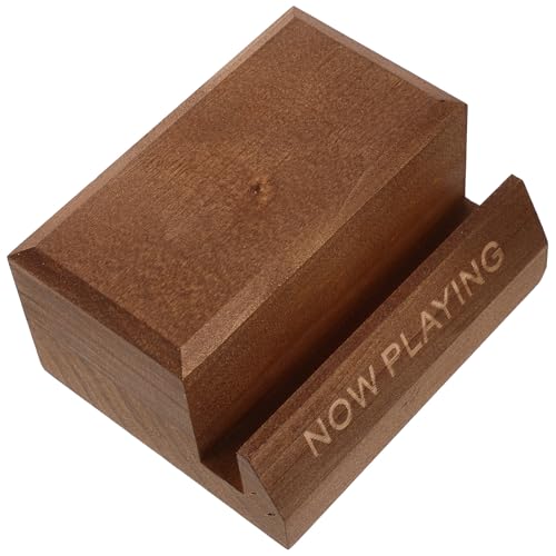 DIYEAH Support de Bureau Bois pour Vinyles Vintage Étagère de Rangement Stable et Pratique pour Disques Magazines et Adapté Maison et Au Bureau Design Rétro Compact