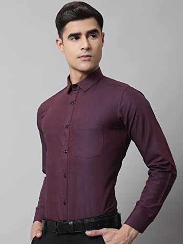 Image of Majestic Man Slim Fit Solid Cotton Blend Formal Shirt for Men