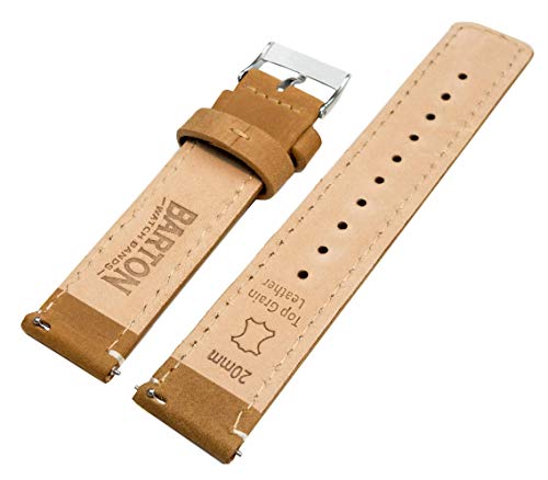 Image of BARTON WATCH BANDS - Top Grain Leather Watch Bands Compatible with Apple Watch Models - 1, 2, 3, 4, 5, 6, 7, 8, 9, 10, SE, Ultra & Ultra 2