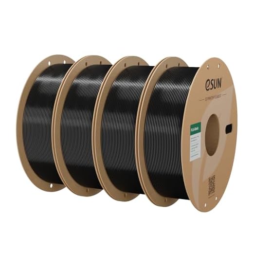 eSUN Filamento PLA 1,75 mm, filamento di Basic PLA per stampante 3D Precisione dimensionale +/- 0,03 mm, 1 kg per bobina, 4 bobine di filamento 3D per stampa 3D, Nero