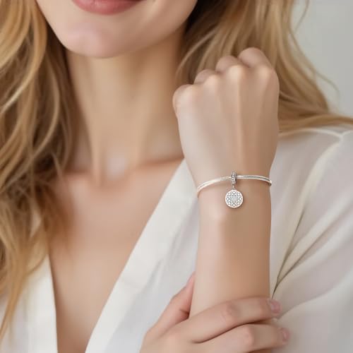 Breloque Feng Shui lotus en argent 925 fait main pour bracelet - 4