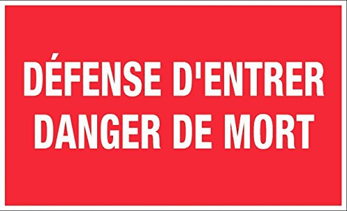 Panneau Défense d'entrer danger de mort - Rigide 330x200mm - 4160634