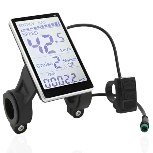 LUCKDANO Electric Cycling Computer, Watertight Electric LCD Display Panel Meter 5 Pin 24V 36V 48V 60V Universal E Scooter M5 LCD Panel Screen for 31.8