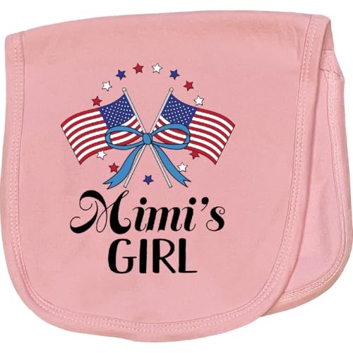 inktastic Mimis Girl Patriotic Granddaughter Baby Burp Cloth Pink 45718