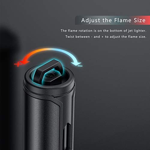 VVAY Jet Lighter Windproof Gas Refillable Butane Torch Lighter Long Reach for Candle Cookers Stove BBQ (Sold Without Gas)
