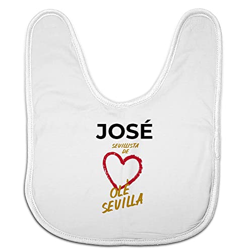 LolaPix Babero Sevilla. Babero Personalizado con Nombre. Babero de tu Equipo de fútbol. Bebé, niño, niña. Babero Infantil. Cierre Velcro. Regalos Personalizados diseños.