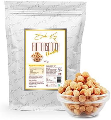 BAKE KING Butterscotch Nuts Candy 200grms | Crunchy Chunk and Tasty Topping | Best for Cakes, Cooking, Ice Cream | Butterscotch Chips 200gm