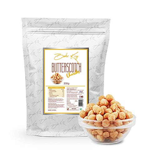 BAKE KING Butterscotch Nuts Candy 200grms | Crunchy Chunk and Tasty Topping | Best for Cakes, Cooking, Ice Cream | Butterscotch Chips 200gm