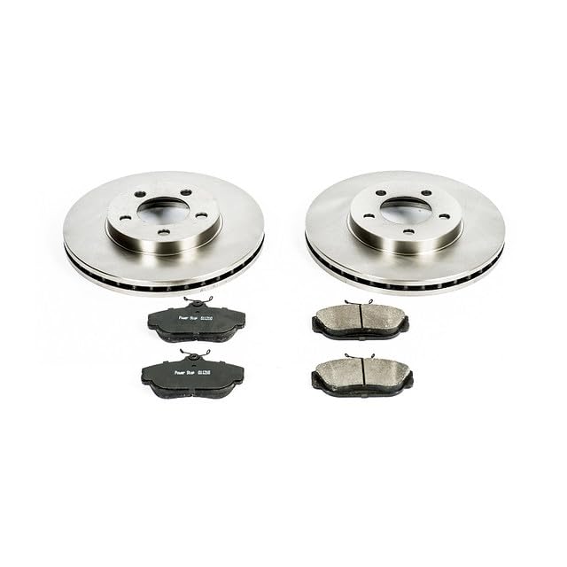 Image of PowerStop Front Brake Kit for Ford Taurus 1994-00 |Windstar 1995-98 |Lincoln Continental 1993-94 |Mercury Sable 1994-00 - Z17 Ceramic Brake Pads & Disc Rotors Replacement, KOE1327